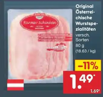 Netto Marken-Discount Original Österreichische Wurstspezialitäten Angebot