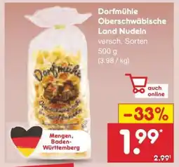 Netto Marken-Discount Dorfmühle Oberschwäbische Land Nudeln Angebot
