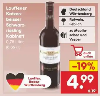 Netto Marken-Discount Lauffener Katzenbeisser Schwarzriesling Kabinett Angebot