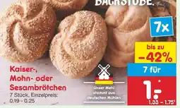 Netto Marken-Discount Kaiser-, Mohn- oder Sesambrötchen Angebot