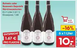 Netto Marken-Discount Rotwein oder Rosewein Republik Nordmazedonien Angebot