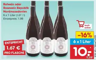 Netto Marken-Discount Rotwein oder Rosewein Republik Nordmazedonien Angebot