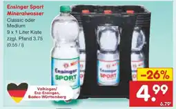 Netto Marken-Discount Ensinger Sport Mineralwasser Angebot