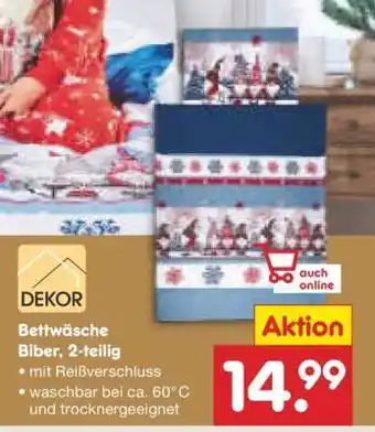 Netto Marken-Discount Bettwäsche Biber, 2-teilig Angebot