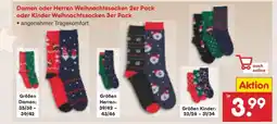 Netto Marken-Discount Damen oder Herren Weihnachtssocken, 2er Pack oder Kinder Weihnachtssocken, 3er Pack Angebot