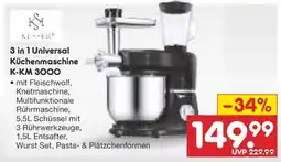 Netto Marken-Discount 3 in 1 Universal Küchenmaschine K-KM 3000 Angebot