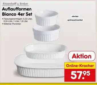 Netto Marken-Discount Auflaufformen Bianco 4er Set Angebot