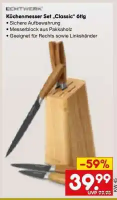 Netto Marken-Discount Küchenmesser Set „Classic“ 6tlg Angebot