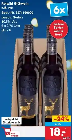 Netto Marken-Discount Rotwild Glühwein, z.B. rot Angebot