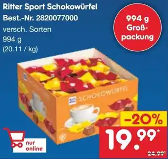 Netto Marken-Discount Ritter Sport Schokowürfel Angebot