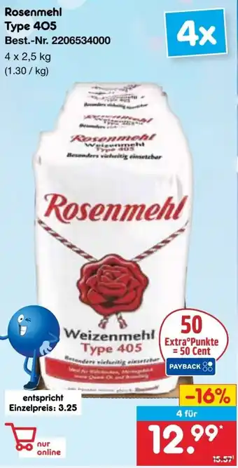 Netto Marken-Discount Rosenmehl Type 405 Angebot
