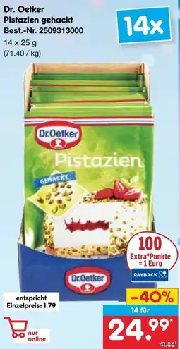 Netto Marken-Discount Dr. Oetker Pistazien gehackt Angebot