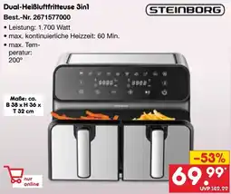 Netto Marken-Discount STEINBORG Dual-Heißluftfritteuse 3in1 Angebot