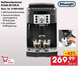Netto Marken-Discount DeLonghi Kaffeevollautomat ECAM 22.105.B Angebot