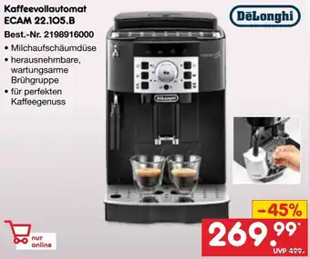 Netto Marken-Discount DeLonghi Kaffeevollautomat ECAM 22.105.B Angebot