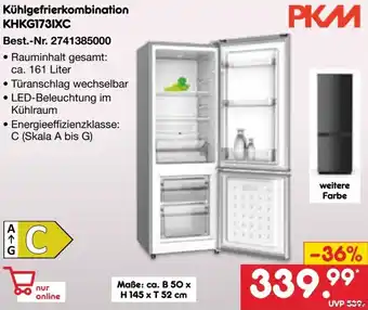 Netto Marken-Discount PKM Kühlgefrierkombination KHKG173IXC Angebot