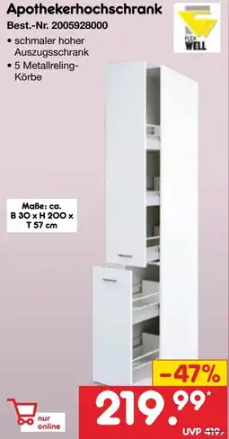 Netto Marken-Discount FLEX WELL Apothekerhochschrank Angebot