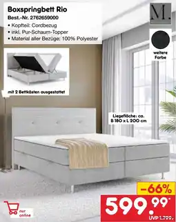 Netto Marken-Discount Boxspringbett Rio Angebot