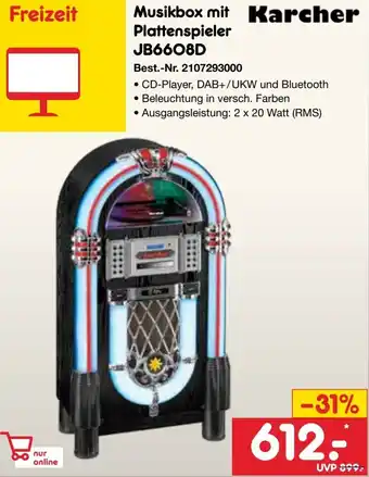 Netto Marken-Discount Karcher Musikbox mit Plattenspieler JB6608D Angebot