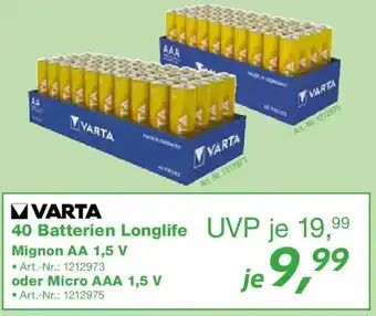 VARTA 40 Batterien Longlife