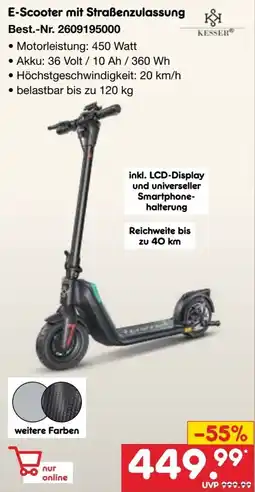 Netto Marken-Discount KESSER E-Scooter mit Straßenzulassung Angebot