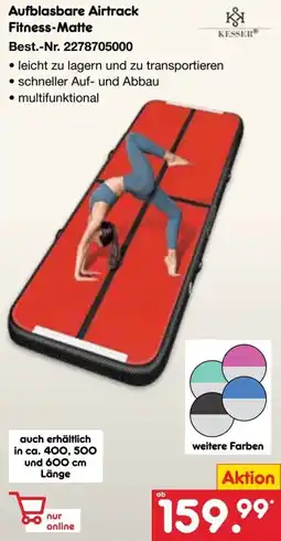 Netto Marken-Discount Kesser Aufblasbare Airtrack Fitness-Matte Angebot