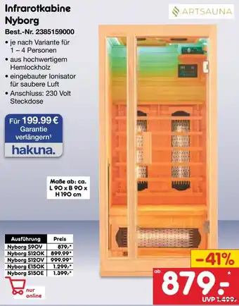 Netto Marken-Discount ARTSAUNA Infrarotkabine Nyborg Angebot