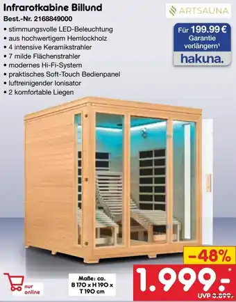 Netto Marken-Discount ARTSAUNA Infrarotkabine Billund Angebot
