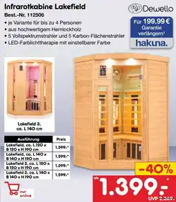 Netto Marken-Discount Dewello Infrarotkabine Lakefield Angebot