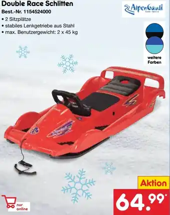Netto Marken-Discount AlpenGaudi Double Race Schlitten Angebot