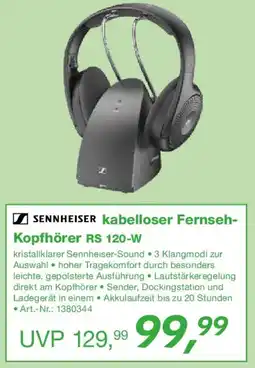 EP SENNHEISER kabelloser Fernseh Kopfhörer RS 120-W Angebot