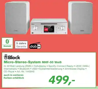 EP Block Micro-Stereo-System MHF-50 Weiß Angebot