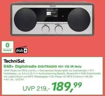 EP TechniSat DAB+ Digitalradio DIGITRADIO 451 CD IR Holz Angebot