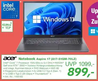 EP acer Notebook Aspire 17 (A17-51GM-70LZ) Angebot