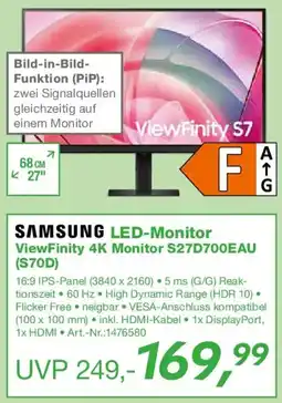 EP SAMSUNG LED-Monitor ViewFinity 4K Monitor S27D700EAU (S70D) Angebot