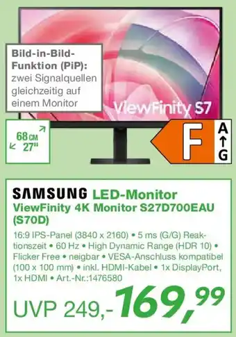 EP SAMSUNG LED-Monitor ViewFinity 4K Monitor S27D700EAU (S70D) Angebot