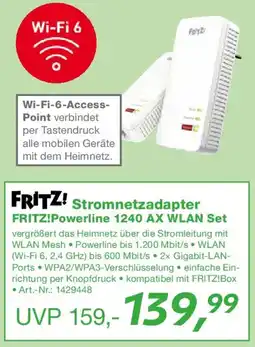 EP Stromnetzadapter FRITZ!Powerline 1240 AX WLAN Set Angebot