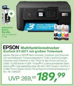EP EPSON Multifunktionsdrucker EcoTank ET-2871 mit großem Tintentank Angebot