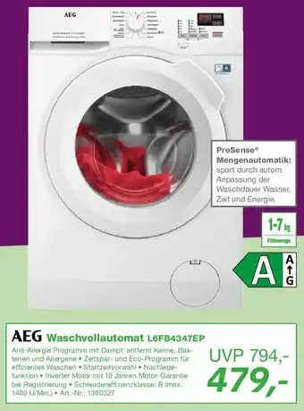 EP AEG Waschvollautomat L6FB4347EP Angebot