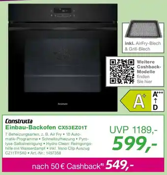 EP Constructa Einbau-Backofen CX53EZ01T Angebot