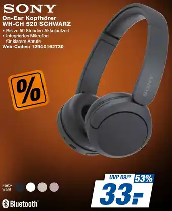 expert Techno Land SONY On-Ear Kopfhörer WH-CH 520 SCHWARZ Angebot