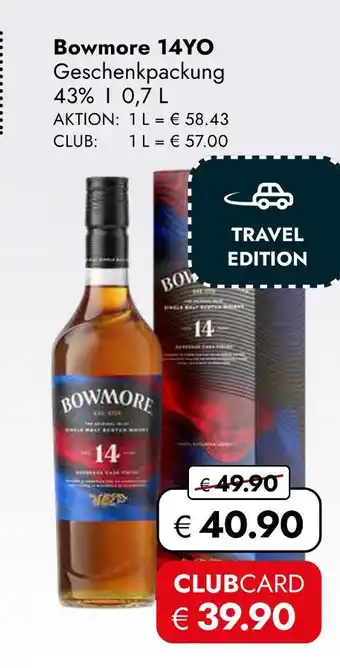 Travel Free Bowmore 14yo Angebot