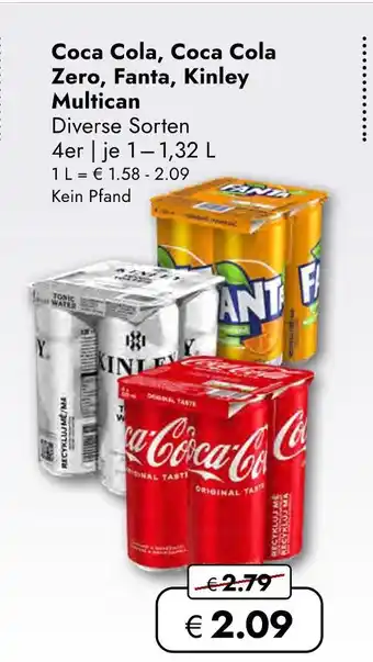 Travel Free Coca cola, coca cola zero, fanta, kinley multican Angebot