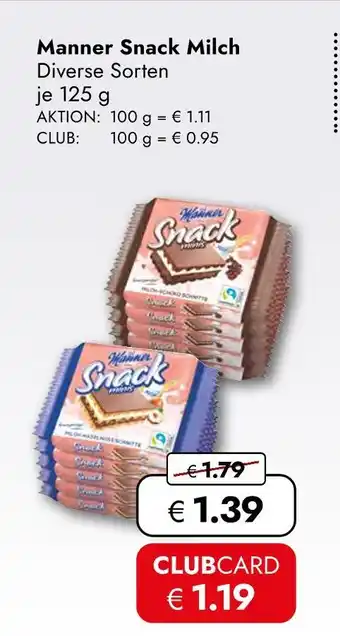 Travel Free Manner snack milch Angebot