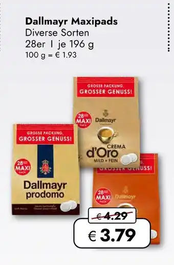 Travel Free Dallmayr maxipads Angebot