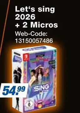 Expert Nintendo switch let‘s sing 2026 + 2 micros Angebot
