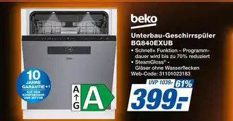 Expert Beko unterbau-geschirrspüler bg840exub Angebot