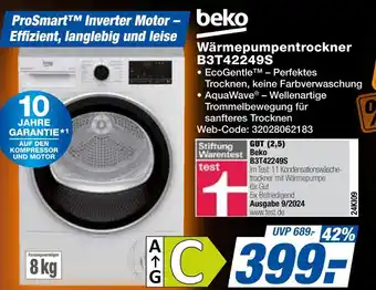 Expert Beko wärmepumpentrockner b3t42249s Angebot