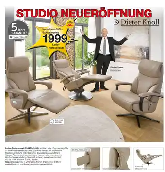 Möbelzentrum Pforzheim Dieter knoll leder-relaxsessel Angebot