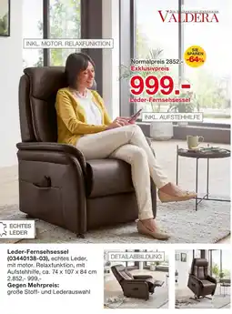 Möbelzentrum Pforzheim Valdera leder-fernsehsessel Angebot